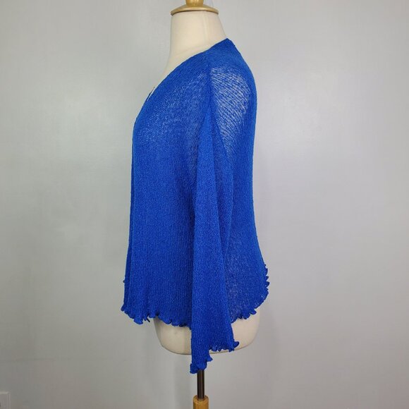 Kaktus Blue Loose Knit Stretchy Open Front Cardigan Shrug NEW NWT Size XXL - Picture 4 of 15